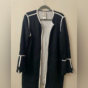 Chico’s Long Line Cotton Wool Blend Cardigan